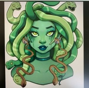 Medusa Halloween Snake Pearl Earrings